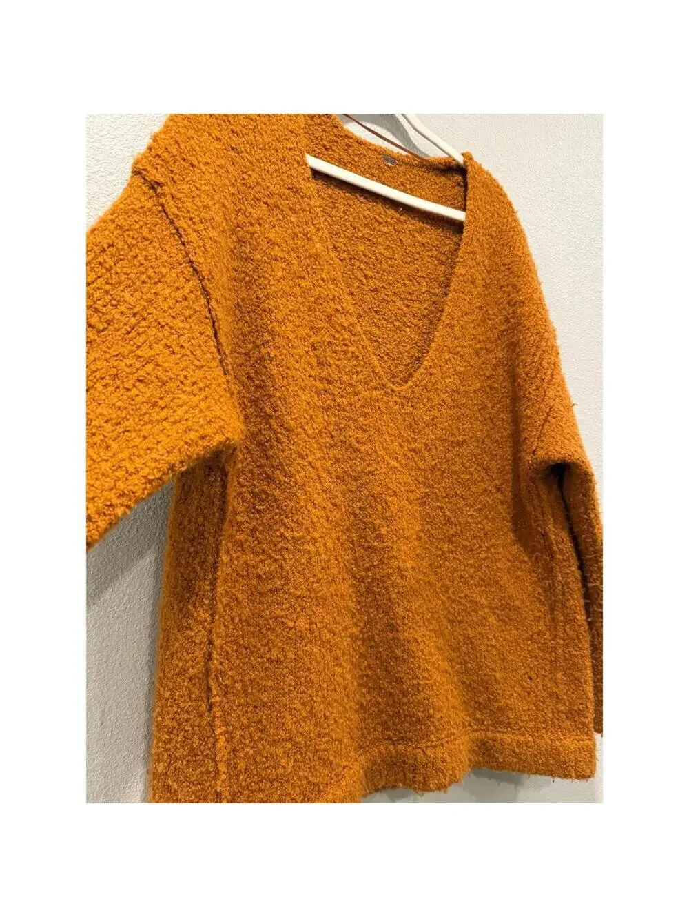 Free People Oversized Nubby V-Neck Sweater; NWOT